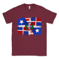 Burgundy dominican and puerto rico flag Classic Tee - texasbilliewilder
