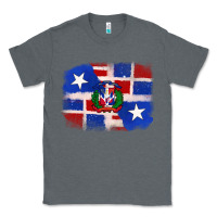 Charcoal Heather dominican and puerto rico flag Classic Tee - texasbilliewilder