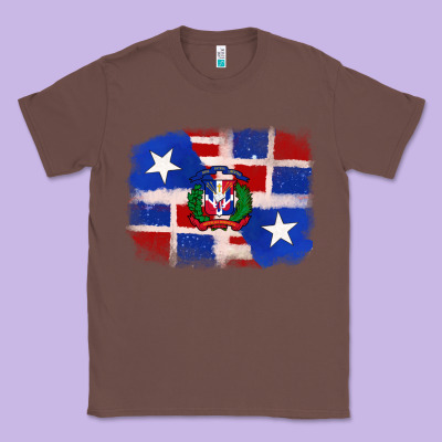 Classic Tee dominican and puerto rico flag