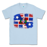 Dusty Blue dominican and puerto rico flag Classic Tee - texasbilliewilder