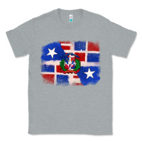 Heather Grey dominican and puerto rico flag Classic Tee - texasbilliewilder