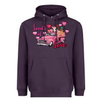 Plum loads of love valentine's day farm truck Heavyweight Hoodie - FaDigitalArtStudio