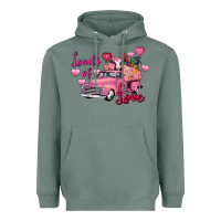 Sage loads of love valentine's day farm truck Heavyweight Hoodie - FaDigitalArtStudio