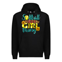 Black softball it's a girl thing Premium Hoodie - LillyAllenDesigns