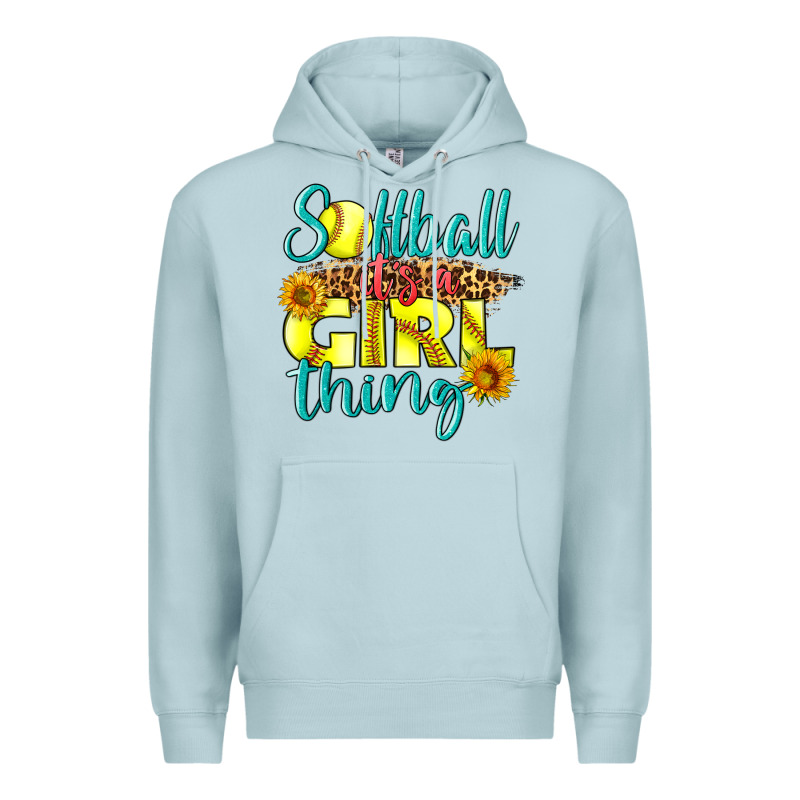 Softball It's A Girl Thing Premium Hoodie by LillyAllenDesigns | Teevron