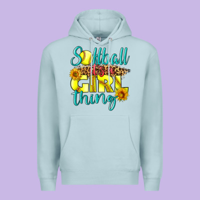 Softball It's A Girl Thing Premium Hoodie Designed By Lillyallendesigns