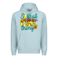 Blue Mist softball it's a girl thing Premium Hoodie - LillyAllenDesigns