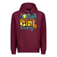 Burgundy softball it's a girl thing Premium Hoodie - LillyAllenDesigns