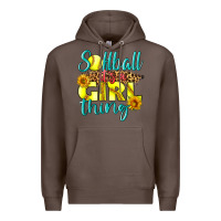 Coffee softball it's a girl thing Premium Hoodie - LillyAllenDesigns