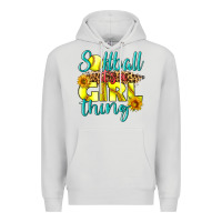 Dove Grey softball it's a girl thing Premium Hoodie - LillyAllenDesigns