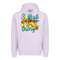 Lilac softball it's a girl thing Premium Hoodie - LillyAllenDesigns