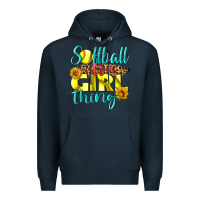 Navy softball it's a girl thing Premium Hoodie - LillyAllenDesigns