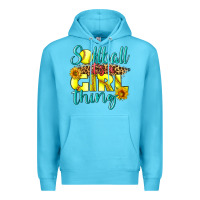 Ocean Blue softball it's a girl thing Premium Hoodie - LillyAllenDesigns