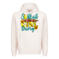 Pale Pink softball it's a girl thing Premium Hoodie - LillyAllenDesigns