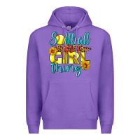 Purple softball it's a girl thing Premium Hoodie - LillyAllenDesigns