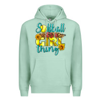 Seafoam softball it's a girl thing Premium Hoodie - LillyAllenDesigns