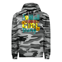 Slate Camo softball it's a girl thing Premium Hoodie - LillyAllenDesigns