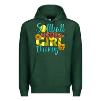 Sports Green softball it's a girl thing Premium Hoodie - LillyAllenDesigns