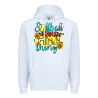 White softball it's a girl thing Premium Hoodie - LillyAllenDesigns