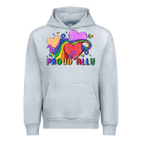Heather Grey proud ally Urban Hoodie - MaliasSmallBusiness