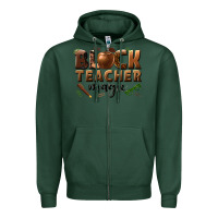 Sports Green black teacher magic melanin male teacher Zipper Hoodie - texasbilliewilder
