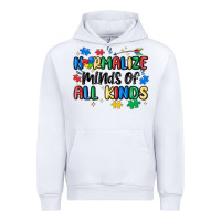 White normalize minds of all kinds Urban Hoodie - MaliasSmallBusiness