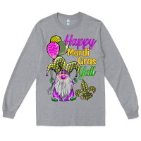 Heather Grey happy mardi gras y'all Long Sleeve Tee - BarkalooDesign