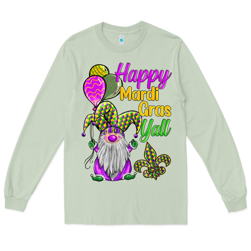Happy Mardi Gras Y'all Long Sleeve Tee by BarkalooDesign | Teevron