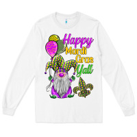 White happy mardi gras y'all Long Sleeve Tee - BarkalooDesign