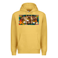 Antique Gold western cow cockerel chick  serape leopard sunflowers license plate te Premium Hoodie - BarkalooDesign