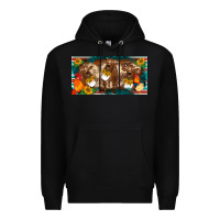 Black western cow cockerel chick  serape leopard sunflowers license plate te Premium Hoodie - BarkalooDesign