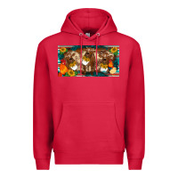 Cardinal western cow cockerel chick  serape leopard sunflowers license plate te Premium Hoodie - BarkalooDesign
