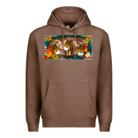 Chestnut western cow cockerel chick  serape leopard sunflowers license plate te Premium Hoodie - BarkalooDesign