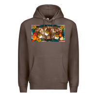 Western Cow Cockerel Chick  Serape Leopard Sunflowers License Plate Te Premium Hoodie | Teevron