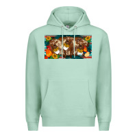 Seafoam western cow cockerel chick  serape leopard sunflowers license plate te Premium Hoodie - BarkalooDesign