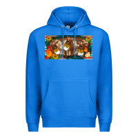 True Royal western cow cockerel chick  serape leopard sunflowers license plate te Premium Hoodie - BarkalooDesign