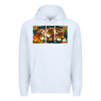 White western cow cockerel chick  serape leopard sunflowers license plate te Premium Hoodie - BarkalooDesign