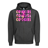 Charcoal Heather cowgirl cowgirl lightning bolt Zipper Hoodie - Zillion Design Studio