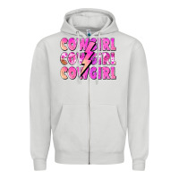 Dove Grey cowgirl cowgirl lightning bolt Zipper Hoodie - Zillion Design Studio