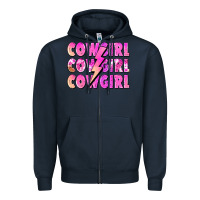 Navy cowgirl cowgirl lightning bolt Zipper Hoodie - Zillion Design Studio