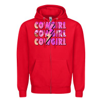Red cowgirl cowgirl lightning bolt Zipper Hoodie - Zillion Design Studio