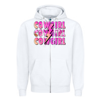 White cowgirl cowgirl lightning bolt Zipper Hoodie - Zillion Design Studio
