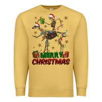 Antique Gold merry christmas deer skeleton Premium Sweatshirt - FaDigitalArtStudio