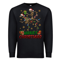 Black merry christmas deer skeleton Premium Sweatshirt - FaDigitalArtStudio