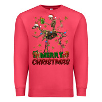 Cardinal merry christmas deer skeleton Premium Sweatshirt - FaDigitalArtStudio