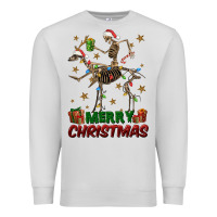 Dove Grey merry christmas deer skeleton Premium Sweatshirt - FaDigitalArtStudio