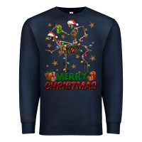Navy merry christmas deer skeleton Premium Sweatshirt - FaDigitalArtStudio