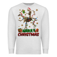 Oatmeal Heather merry christmas deer skeleton Premium Sweatshirt - FaDigitalArtStudio