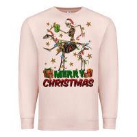 Pale Pink merry christmas deer skeleton Premium Sweatshirt - FaDigitalArtStudio