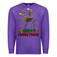 Purple merry christmas deer skeleton Premium Sweatshirt - FaDigitalArtStudio